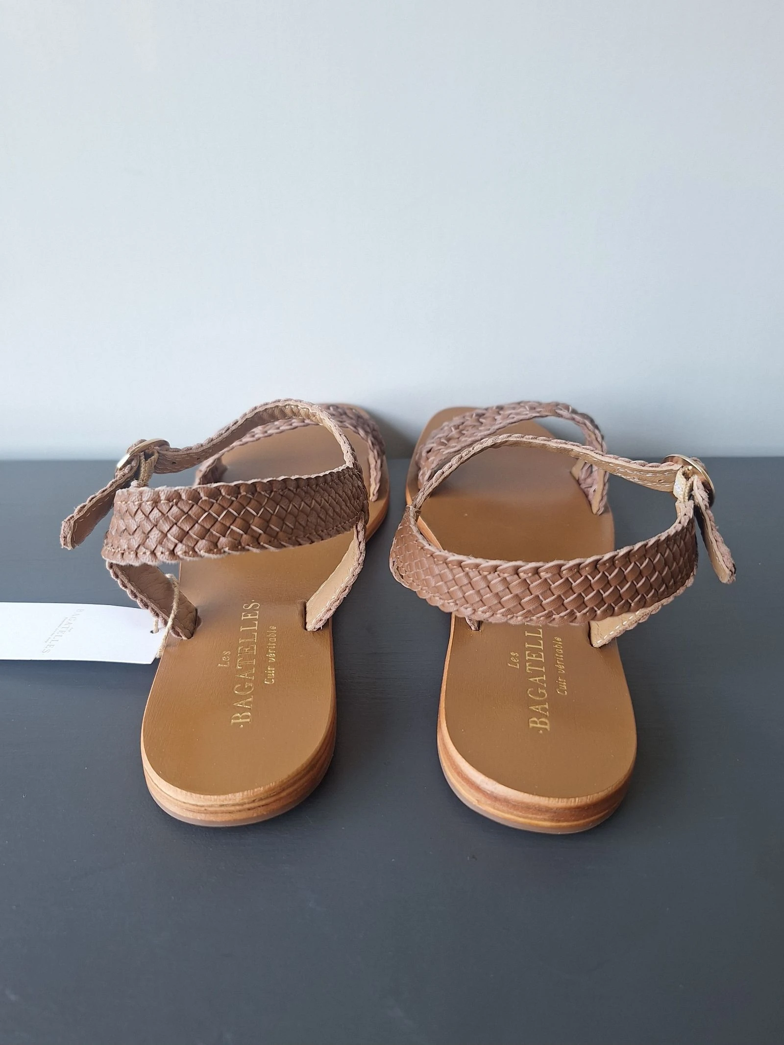Les Bagatelles brown braided leather sandals 40 – photo 6